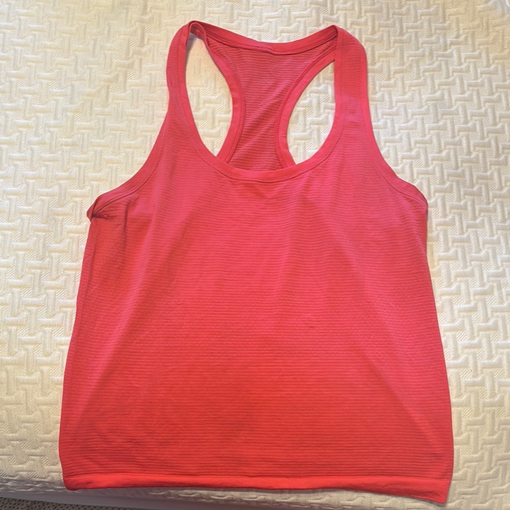 Lululemon Athletica Orange Fitted Sleeveless Tank Top